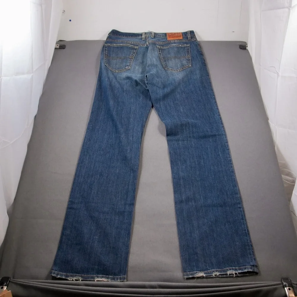 Retro Lucky Brand Men's USA Cowboy Western Bootcut Faded Jeans Fits 34x37